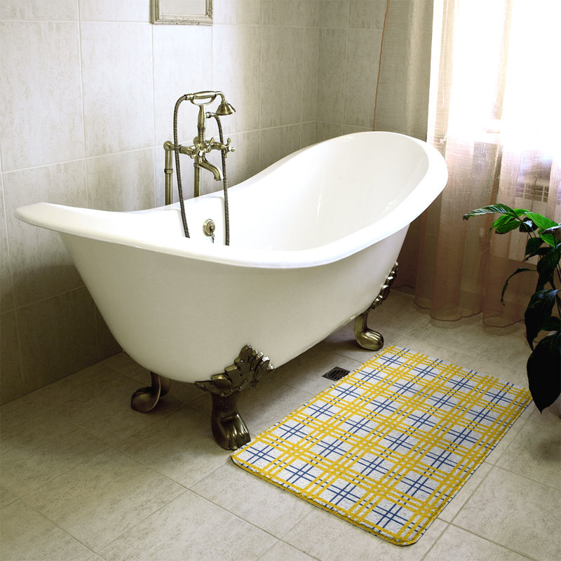 Tapis de bain LA, l 21 po x L 34 po, Jaune / noir