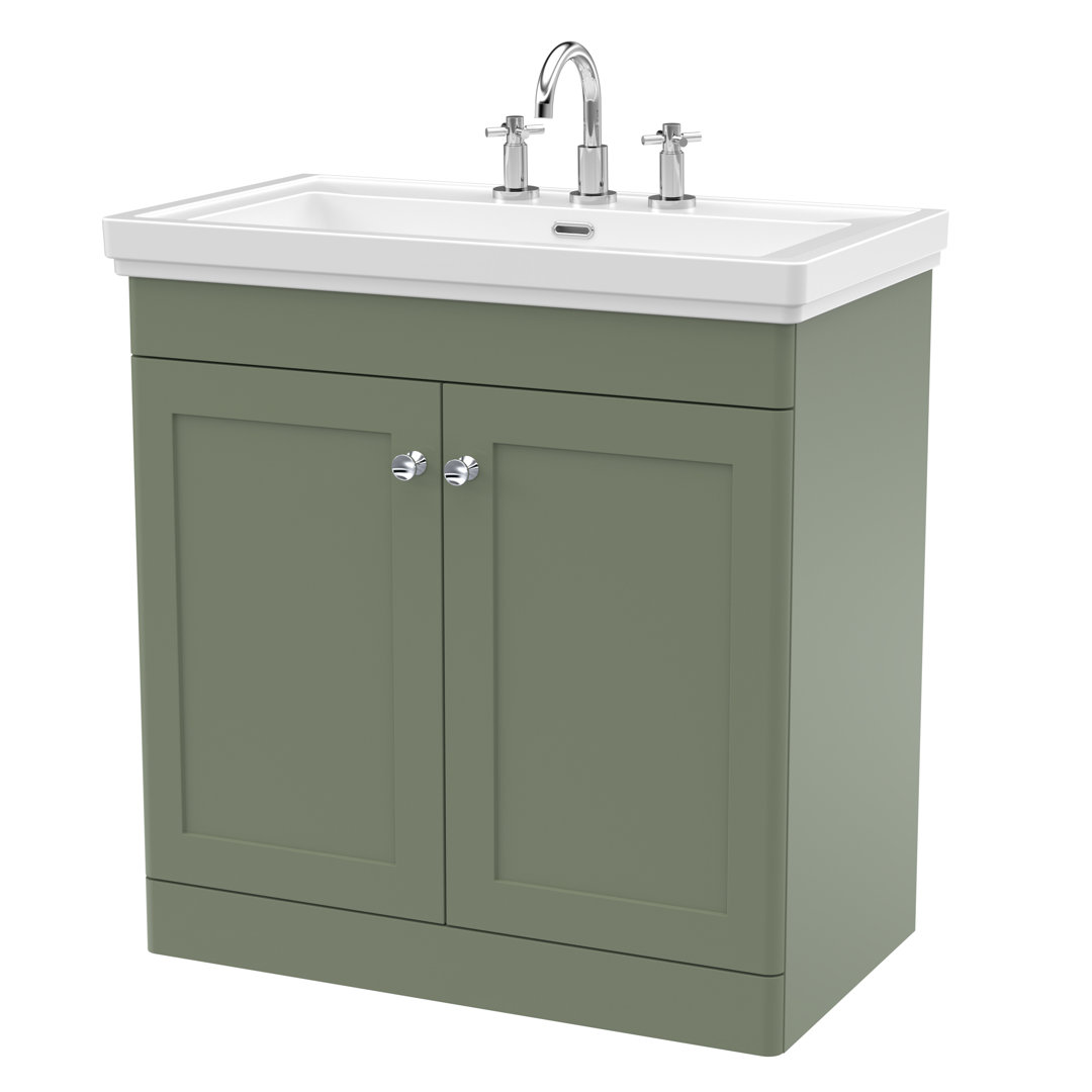 Classique 800mm Free-standing Single Bathroom Vanity with Vitreous China Vanity Top