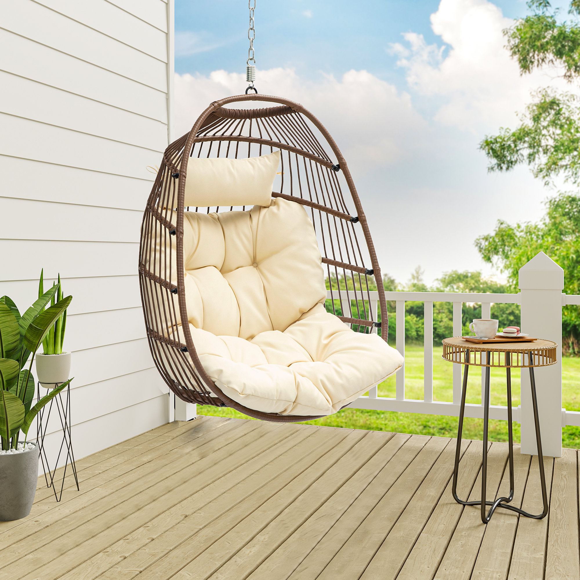 Chanab Swing Chair Hammock with Cushion Dakota Fields Color: Gray