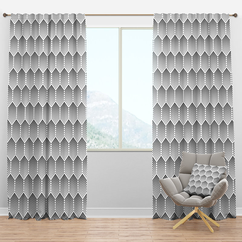 Motif demi-teinte - Rideau moderne - Velours obscurcissant - 1 panneau, l 52 po x L 120 po