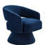 Fauteuil pivotant de chambre à coucher moderne, revêtement en velours bleu marine, velours rotatif à 360 degrés, fauteuil confortable