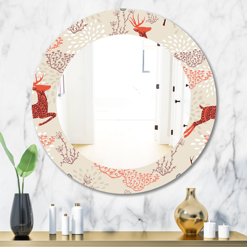 Miroir mural Christmas Deers, H 31,5 po x l po