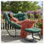 Fauteuil à bascule en rotin avec œuf vert clair et repose-pieds en osier toutes saisons pour patio et véranda-888283581