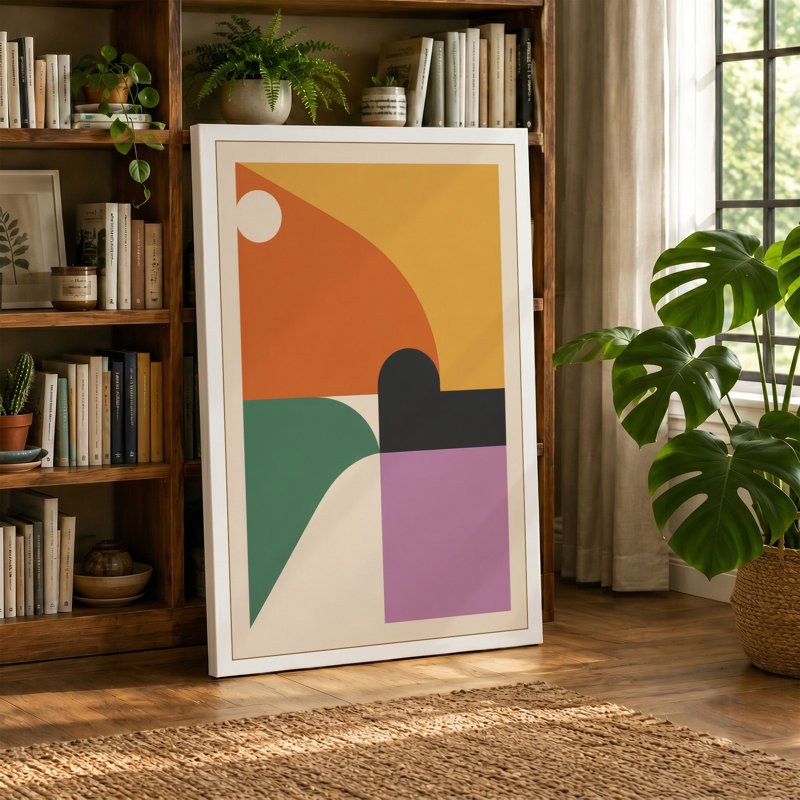 Harmony Geometric - Wrapped Canvas, 18x12 - 45.7 x 30.5 cm, Ochre Border