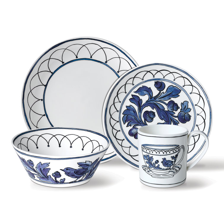 Blue Bird 4 Piece Bone China Place Setting Set, Service for 1