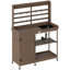 Banc de rempotage en bois avec évier et robinet d'eau, poste de travail de jardin extérieur avec tablettes de rangement et support à outils, table de plantation de ferme pour la cour arrière, patio, balcon, brun foncé