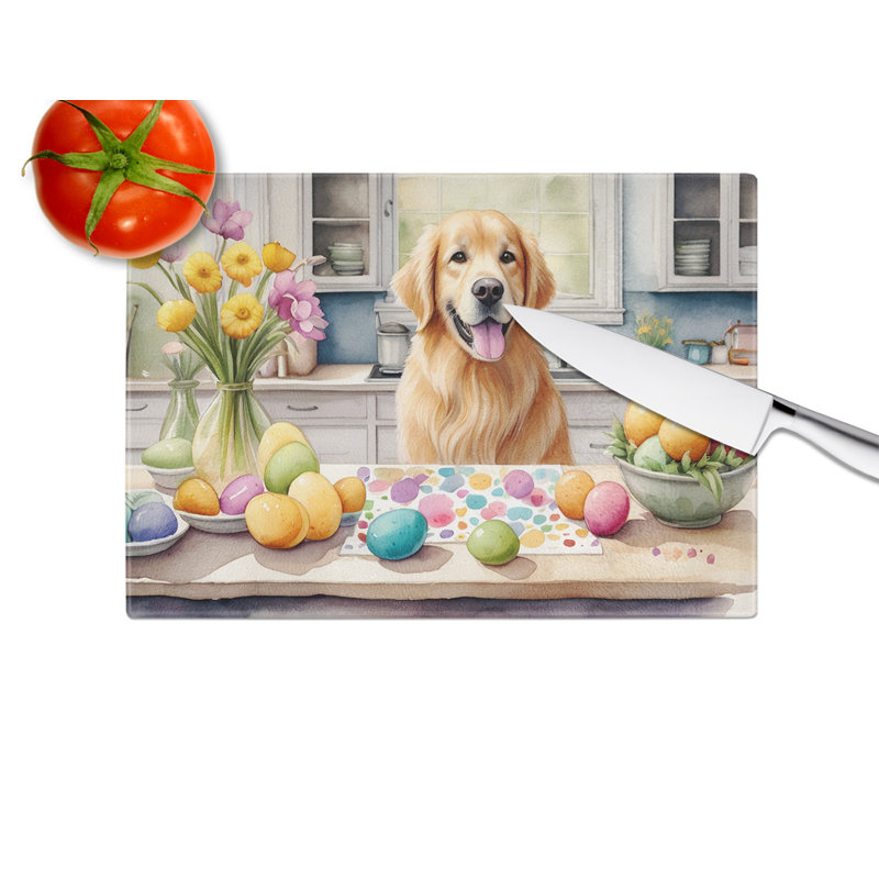 Planche à découper en verre Decorating Golden Retriever
