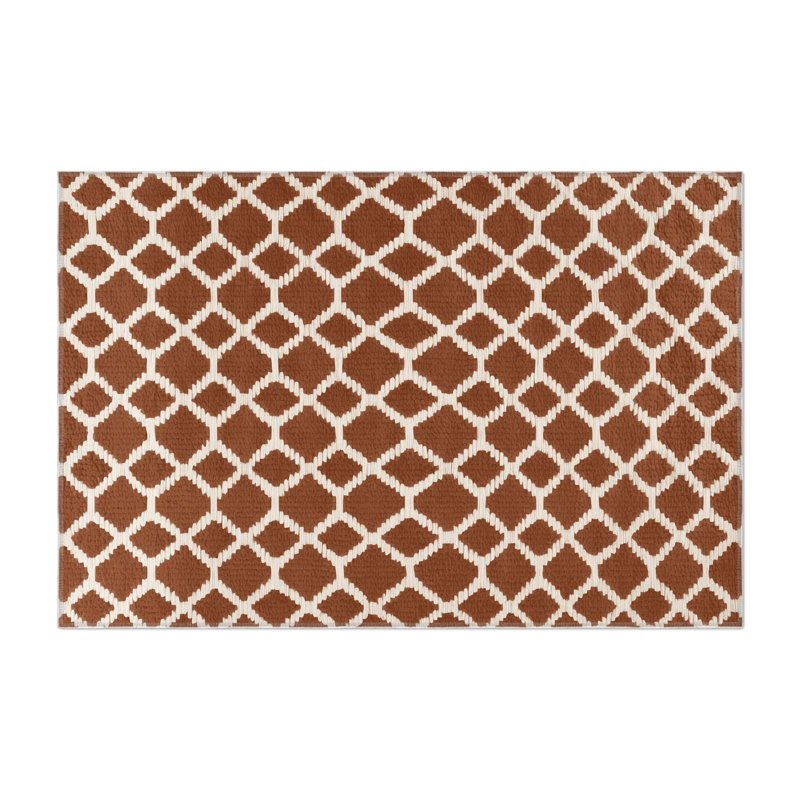 Tapis brun intérieur et extérieur Trellis, Rectangle 5 pi x 7 pi