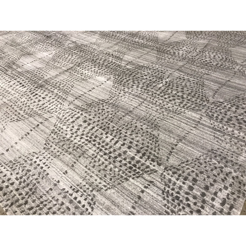 Hand-Knotted High-Quality Natural and Gray Area Rug