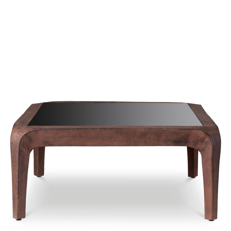 Coffee Table Quentin Oxidized Look Black Glass