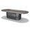 Mysteria Walnut Oval Metal Base Dining Table
