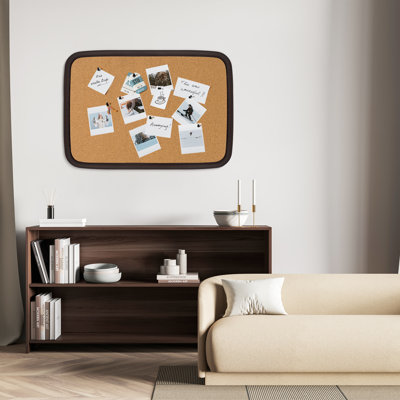 Cork Board with Thumbtacks for Walls with Frame