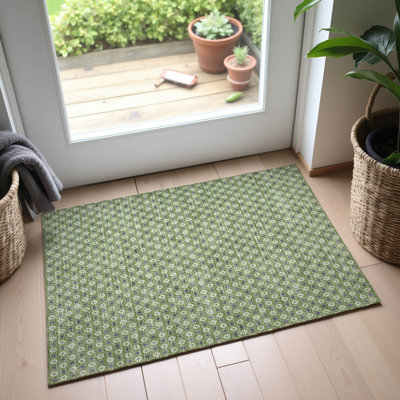 Premium Machine Washable Sykora AMF1428 Lattice Rug