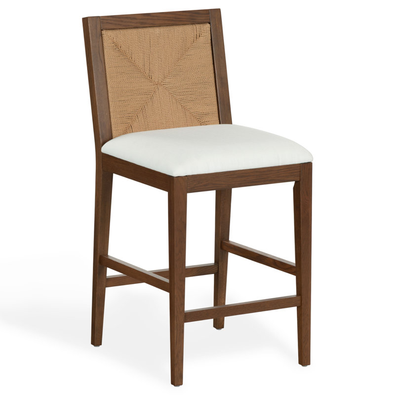 Tabouret de comptoir tissé Emilio, Walnut / Natural