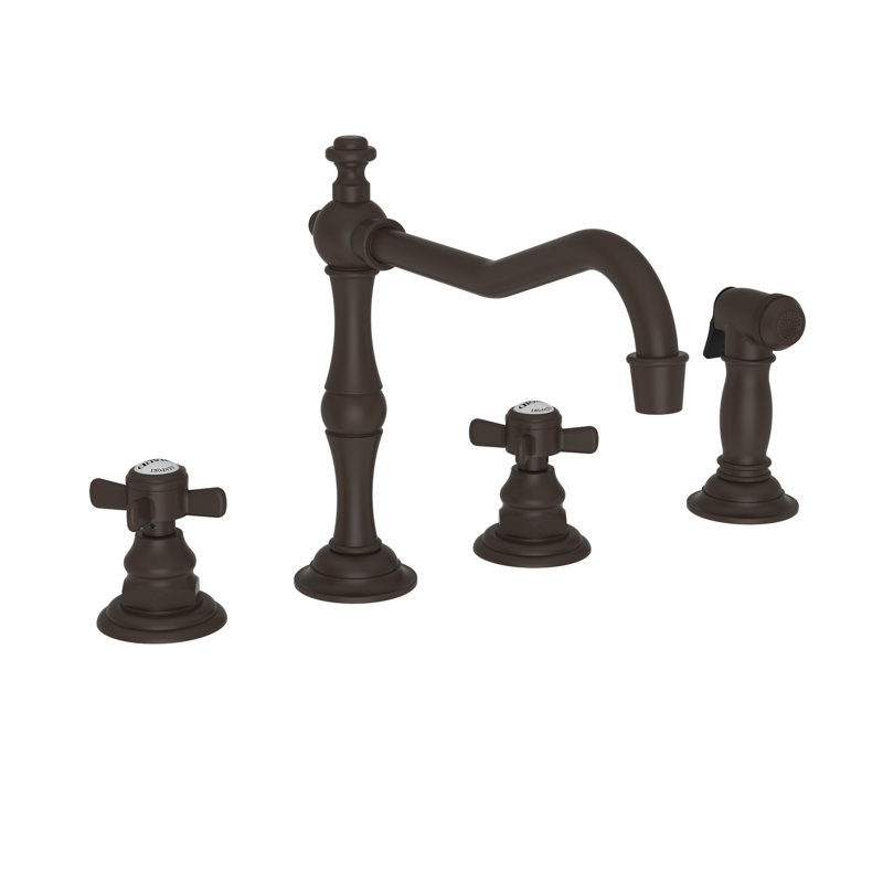 Fairfield Double Handle Kitchen Faucet with Side Spray, Oil Rubbed Bronze