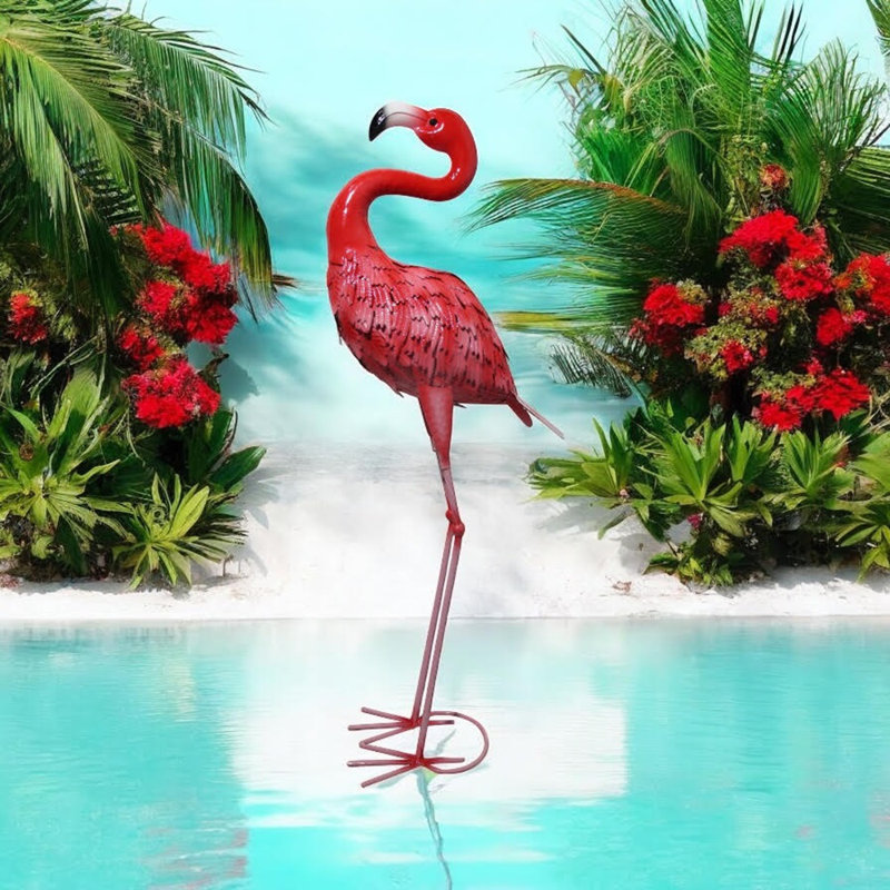Flamingo No Additional Durability Metal Garden Statue