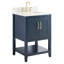 Meuble-lavabo 24 po avec plateau en marbre de Carrare et vasque en céramique Jearold-42477235