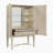 Darnasia 42" Modern & Contemporary Oak Bar Cabinet - Mirrored Cabinet Interior with LED Lighting, Built-In Stemware Rack and Glass Shelves