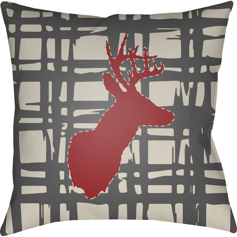  Indoor/Outdoor Throw Pillow, 18" H x 18" W x 4" D, Gray