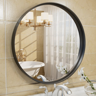 Aevar Tempered Glass and Aluminum Alloy Framed French Cleat Mounted Wall Mirror with 5-Year Warranty
