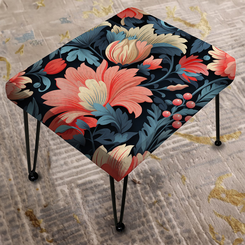 Vivid Botanica Lush Damask - Damask Rectangle Ottoman