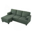 Canapé en L 86 po avec organisateur d'accoudoirs, canapés 3 places avec repose-pieds mobile, canapé modulaire confortable avec coussin épais-1523768327