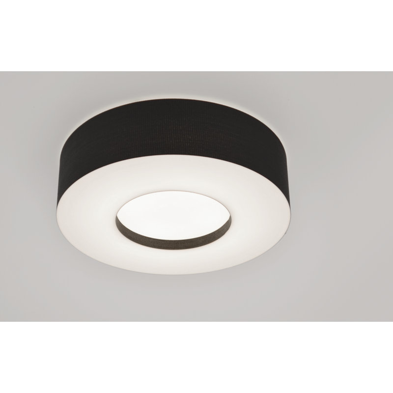 Plafonnier encastré cylindrique simple à DEL 15 po Frerichs, Noir, H 3,75 po x l 12,25 po x P 12,25 po