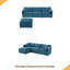 Canapé modulaire en chenille de 103 po avec assise profonde et large, ensemble de canapé en forme de L avec coussins doubles, canapé à 4 places avec repose-pieds mobile-1766101161