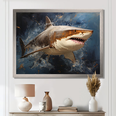 Underwater Shark Attack I - Shark Large, art mural