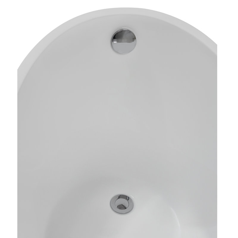 Baignoire autoportante 59 "avec drain interne Streamline, Chrome poli