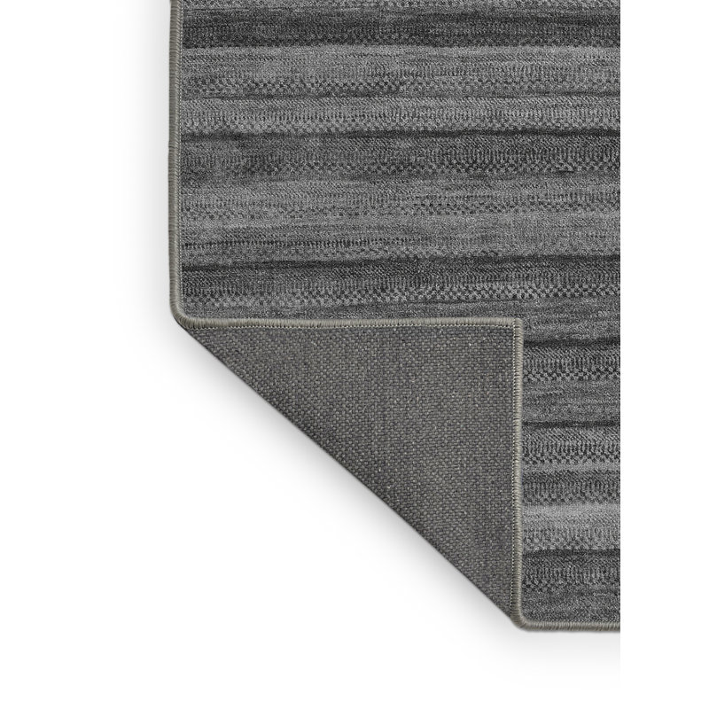 Tapis gris tissé à la machine Chisem, Rectangle 3 pi x 5 pi