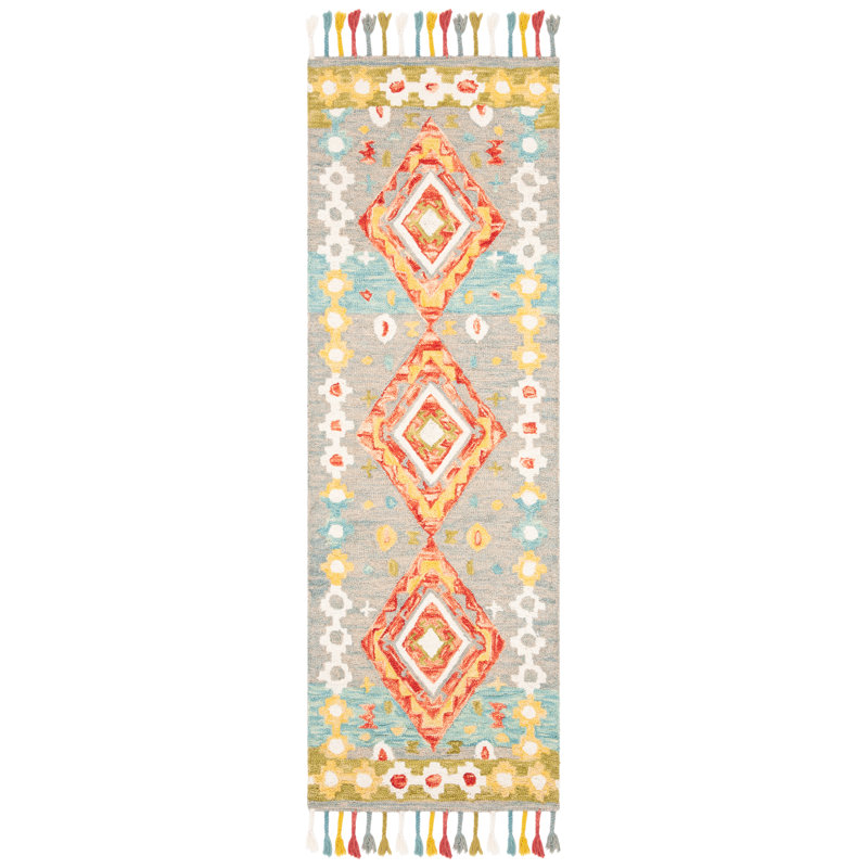 Vahakn Hand Tufted Wool Southwestern Rug, Runner 2'3" x 7'