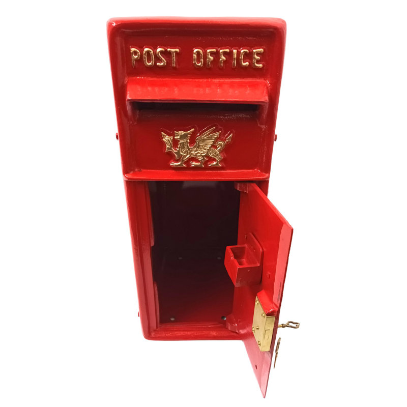Thiam Metal Wall Mounted Post Box, Red