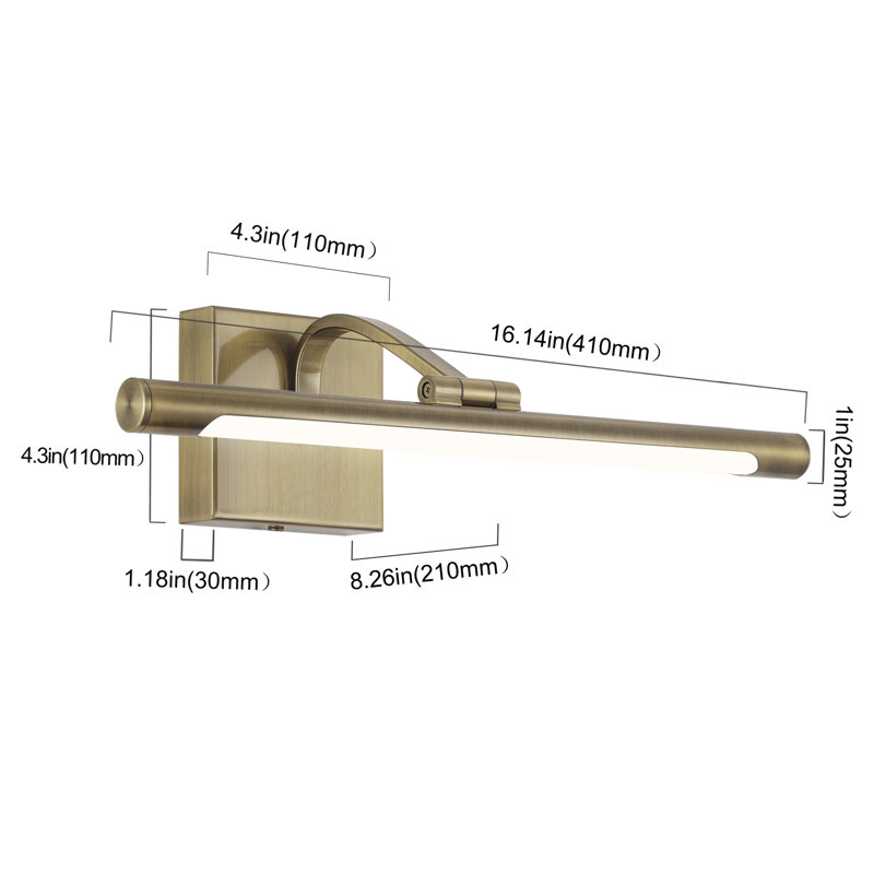 Lampe pour tableau à DEL 1 lumière à intensité variable avec température de couleur réglable (3000 K / 4000 K / 5000 K)