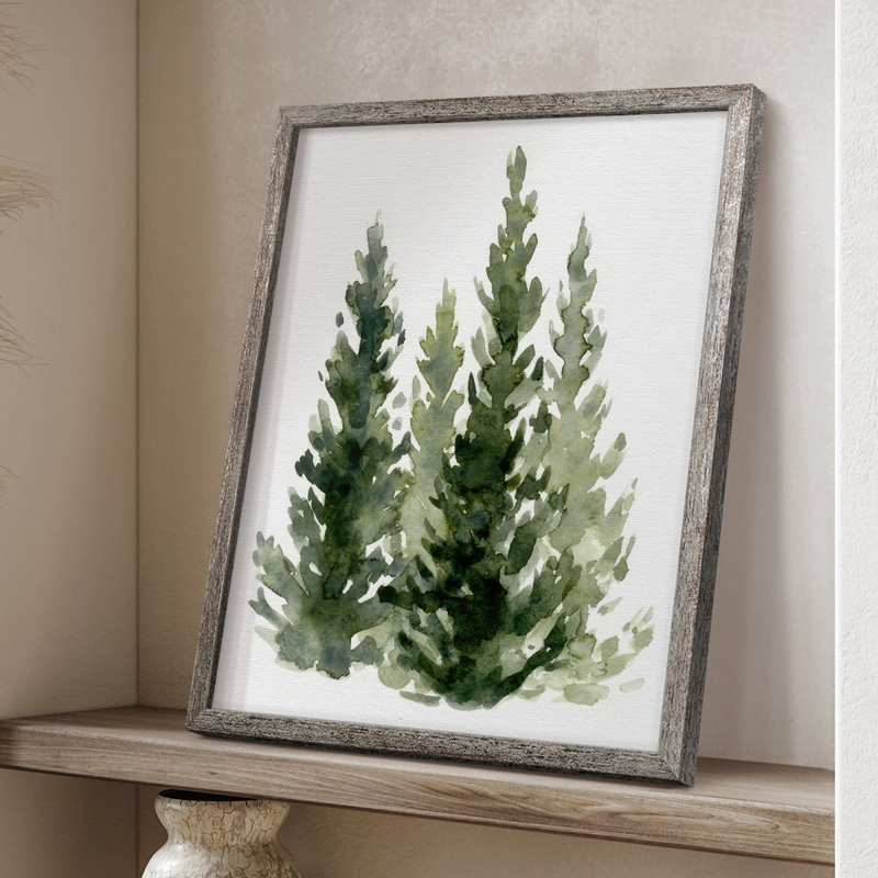 «Simple Evergreen II», reproduction encadrée - bois massif, H 11 po x l 9 po