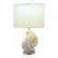 Lampe de table moderne pour table de chevet ou bureau - base sculpturale décorative pour table de salon ou petite chambre - 22 po, ivoire et blanc
