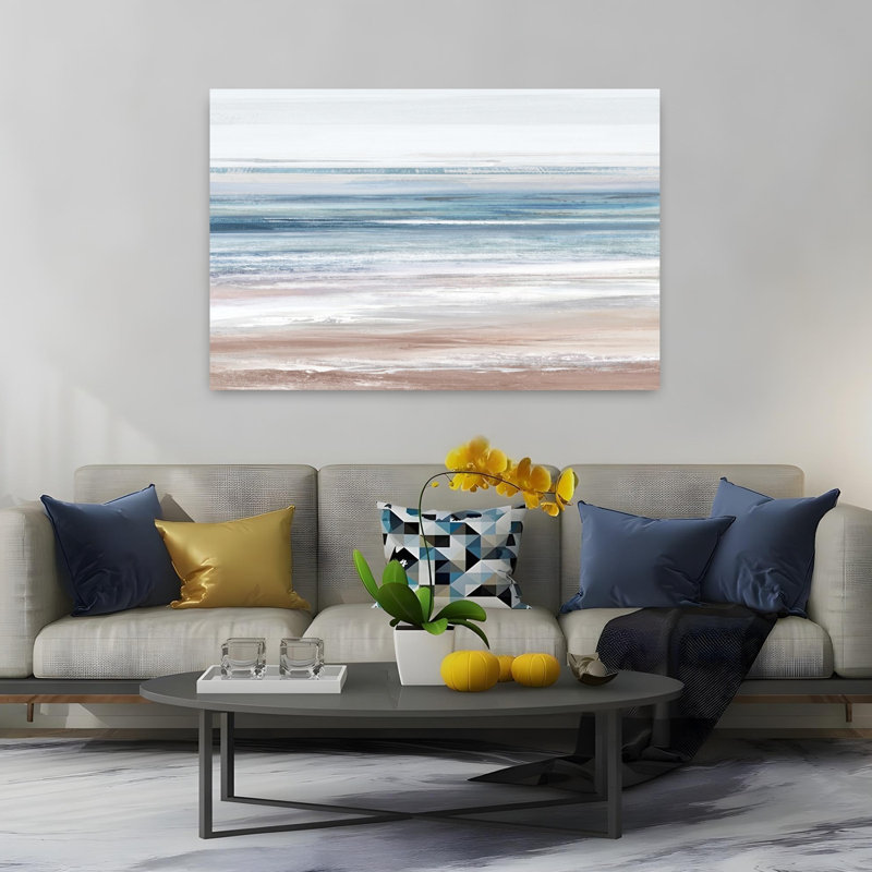 Serene Coastal Horizon II, art mural côtier, H 40 po x l 60 po