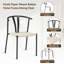 Ensemble de 3 tables rondes en bois et chaises en rotin