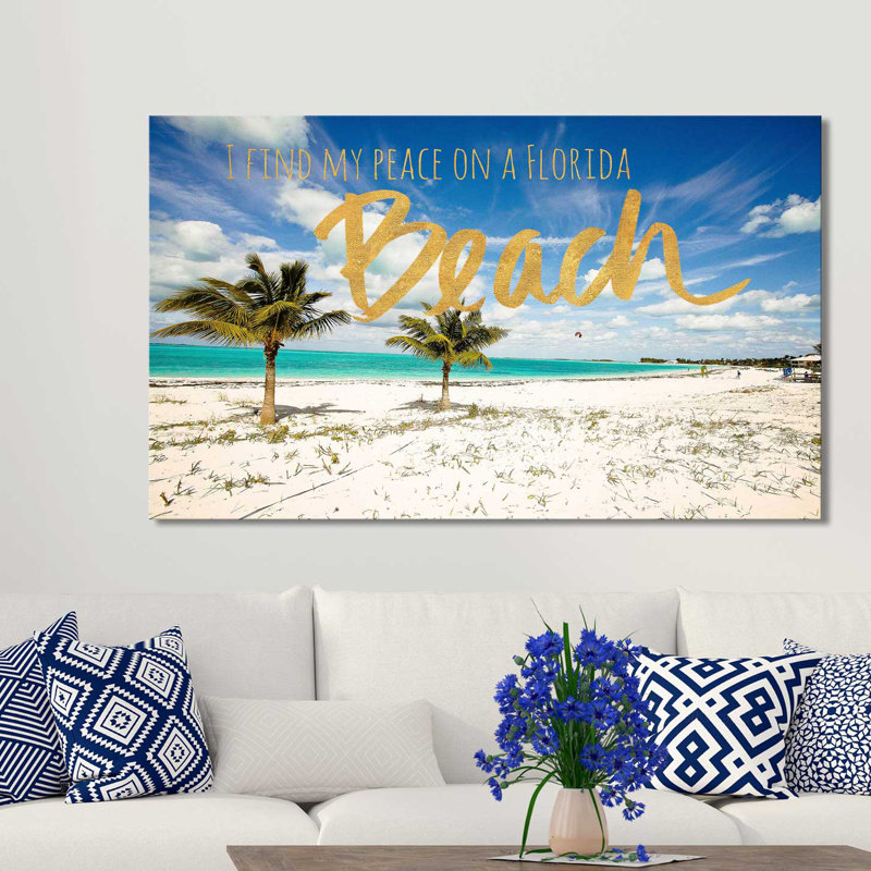 «Florida Beach», reproduction de photo, H 18 po x l 30 po x P 1 po, Toile tendue