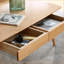 Table basse North American FAS en chêne massif avec 2 tiroirs, 120 x 56 x 45 cm, facile à assembler et facile à nettoyer