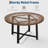47" Round Industrial Dining Table for 4-6, Wood Top with Metal Frame, Rustic Brown Kitchen Table-1487811319