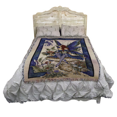 Pure Country Weavers Bottom of The Garden Fairy Blanket by Amy Brown - Gift Fantasy Tapestry Throw Woven from Cotton - Made in The USA (72x54)