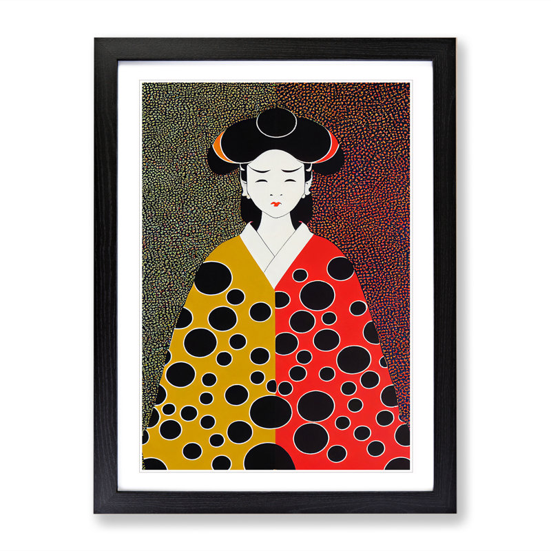 Spotted Geisha - Single Picture Frame Print, Black Framed, 64cm H x 46cm W x 2cm D