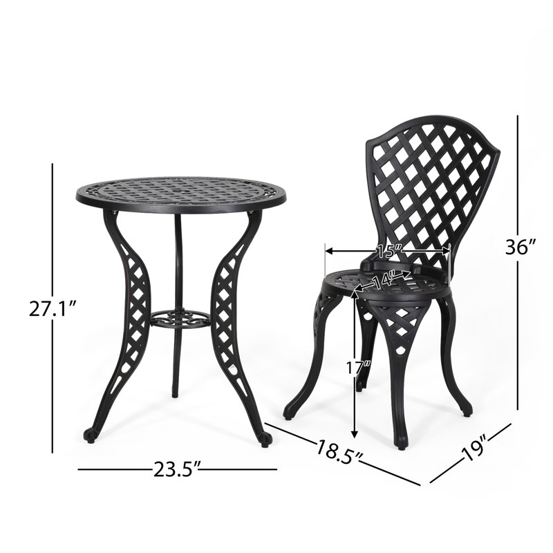 Ensemble bistro en aluminium 23,5 po Grassingt