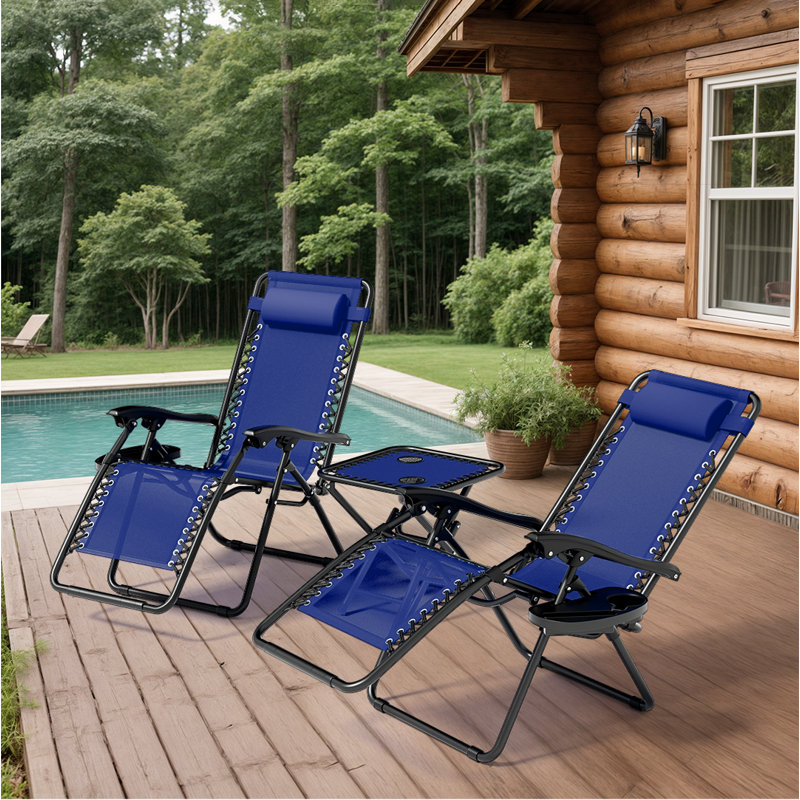 Fauteuils inclinables portatifs réglables pour l'extérieur, Bleu