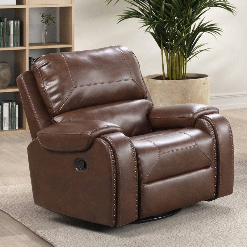 Fauteuil inclinable avec poignée surdimensionnée et accoudoirs cloutés