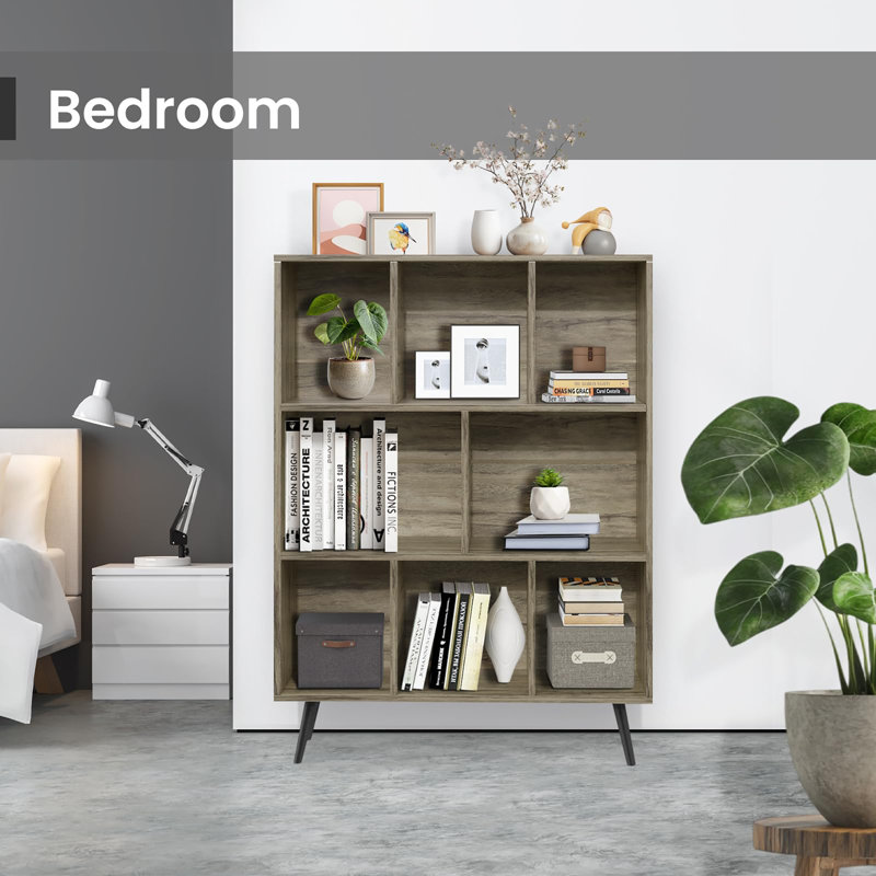 Floor Standing Office Bookshelf, Dark Grey