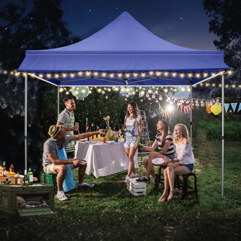 10'x10' Pop Up Canopy with Sidewalls, Dark Blue