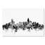 Charlotte NC Skyline B&W Graphic Art on Wrapped Canvas-18237243