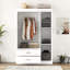 Garde-robe 2 tiroirs 3 portes blanc